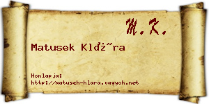 Matusek Klára névjegykártya