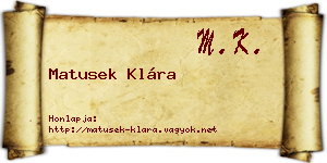 Matusek Klára névjegykártya