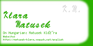 klara matusek business card